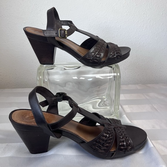 Nurture Women's Sandals Size 9.5 Raleigh Style Dark Brown Braided Leather - Picture 1 of 7
